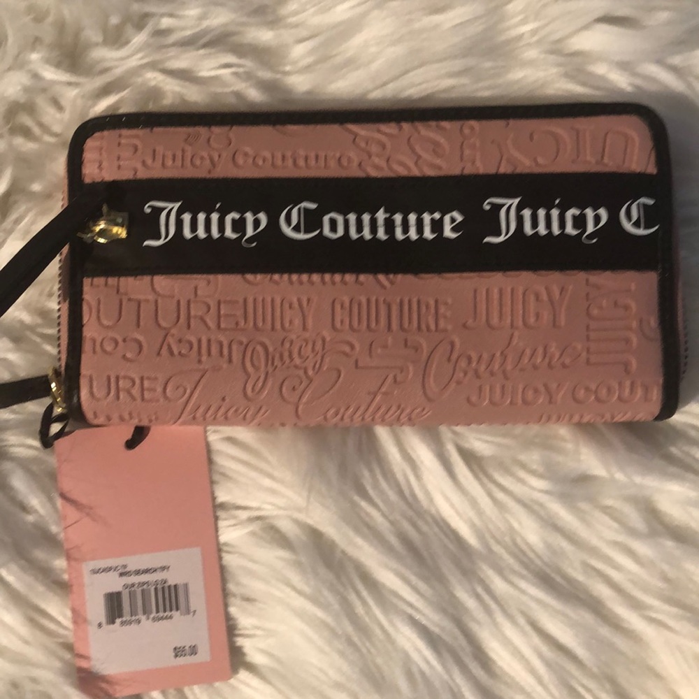 Juicy couture word search pink zip around